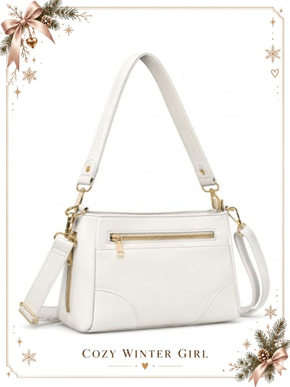 Hobo Bag Faux Leather Crossbody Shoulder Purse 7-Pocket